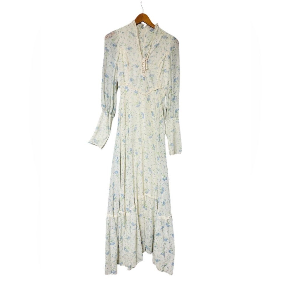 Vintage Prairie Floral Long Sleeve Dress handmade small